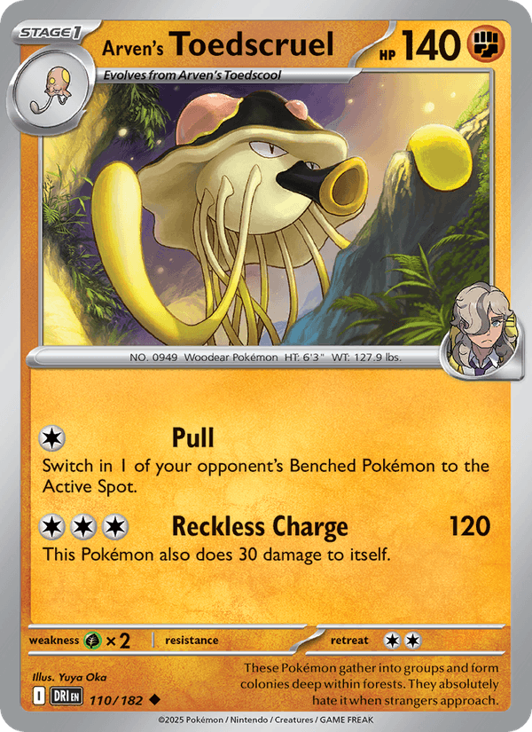 Arven's Toedscruel 110/182 Destined Rivals Pokémon TCG Regular