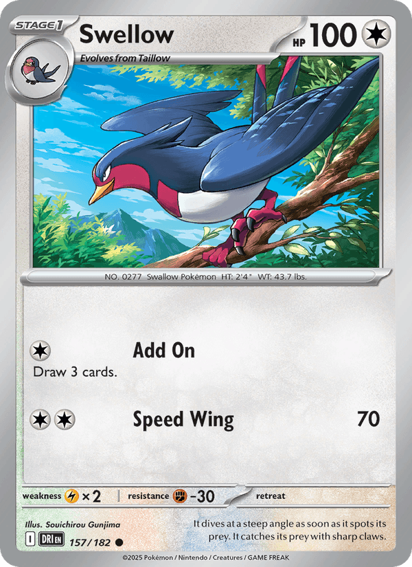Swellow 157/182 Destined Rivals Pokémon TCG Regular
