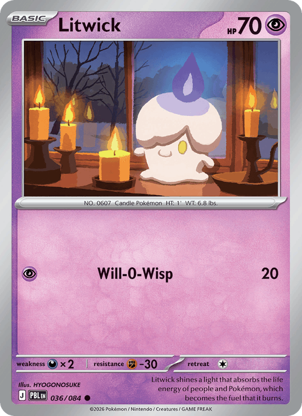Litwick 036/084 Pitch Black Pokémon card - Reverse Holo