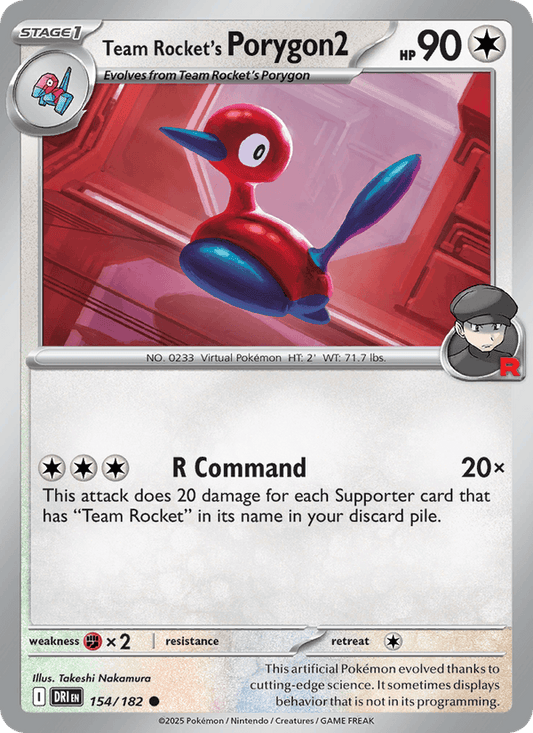 Team Rocket's Porygon2 154/182 Destined Rivals Pokémon TCG Regular