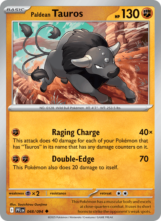 Paldean Tauros 048/094 Phantasmal Flames Pokémon TCG Regular
