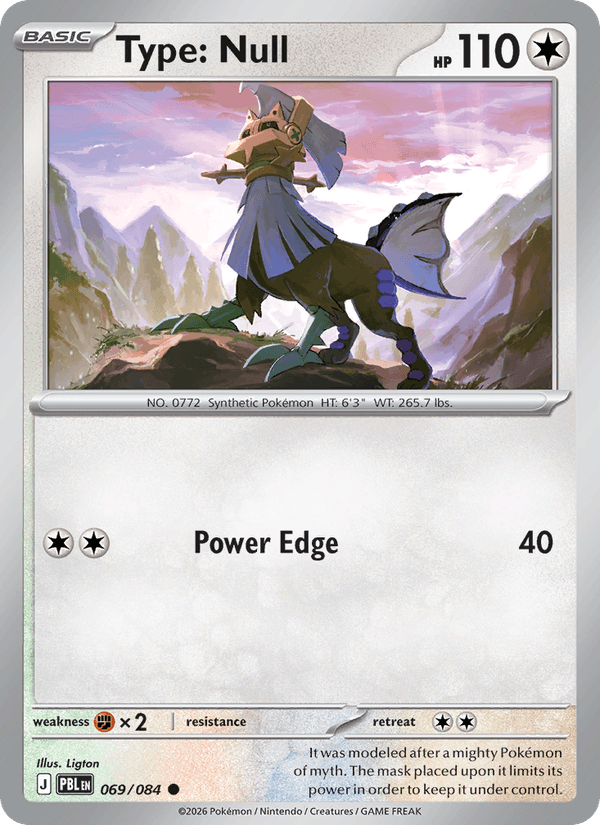 Type: Null 069/084 Pitch Black Pokémon card - Reverse Holo