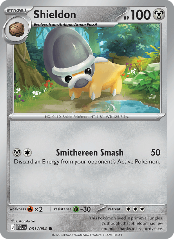 Shieldon 061/084 Pitch Black Pokémon card - Reverse Holo
