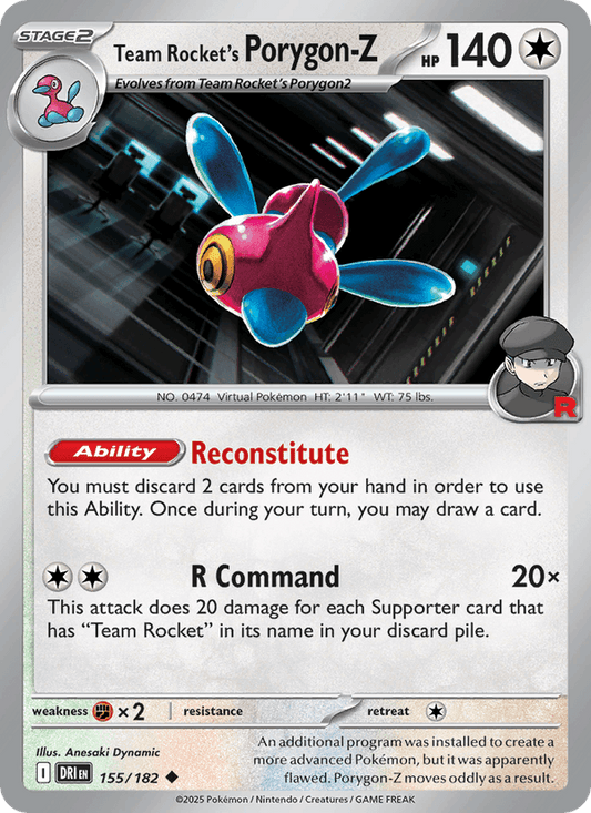 Team Rocket's Porygon-Z 155/182 Destined Rivals Pokémon TCG Regular