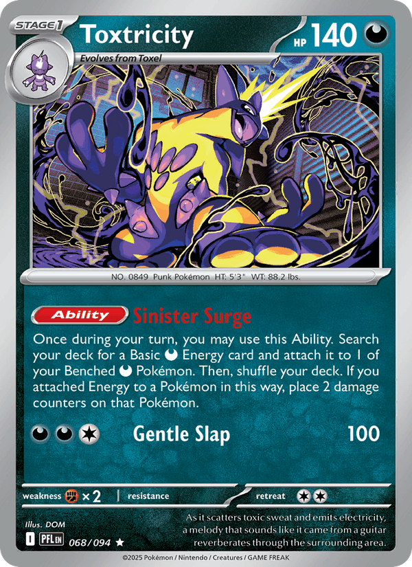 Toxtricity 068/094 Phantasmal Flames Pokémon TCG Holo