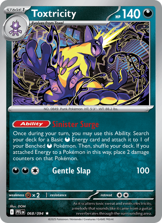 Toxtricity 068/094 Phantasmal Flames Pokémon TCG Holo