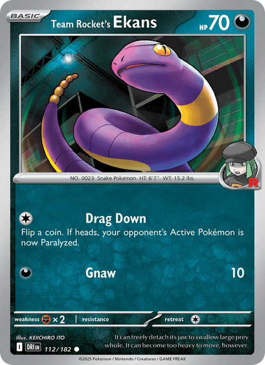 Team Rocket's Ekans 112/182 Destined Rivals Pokémon TCG Regular