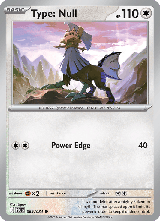 Type: Null 069/084 Pitch Black Pokémon card - Regular