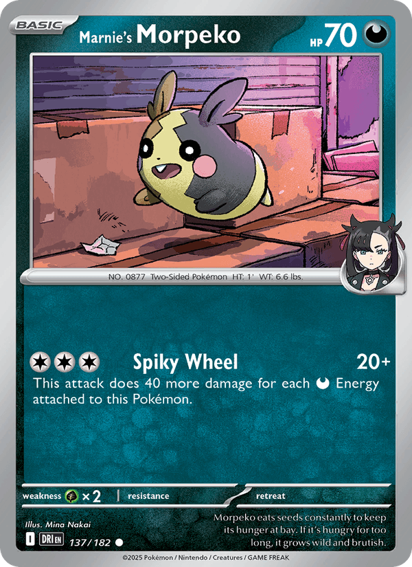 Marnie's Morpeko 137/182 Destined Rivals Pokémon TCG Regular