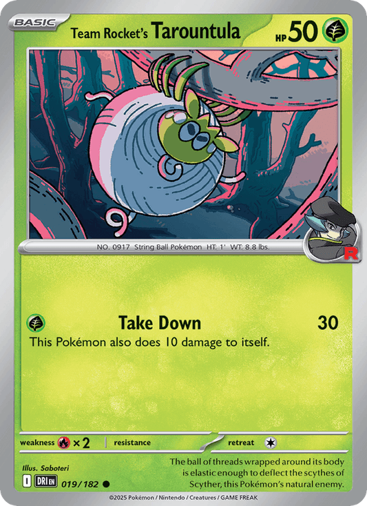 Team Rocket's Tarountula 019/182 Destined Rivals Pokémon TCG Regular
