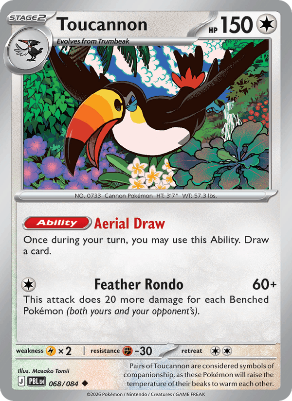 Toucannon 068/084 Pitch Black Pokémon card - Regular