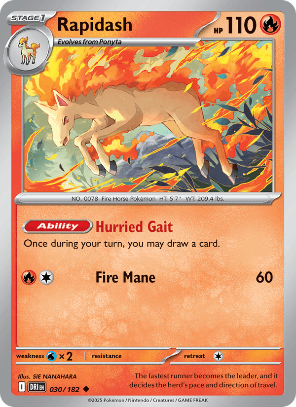 Rapidash 030/182 Destined Rivals Pokémon TCG Regular