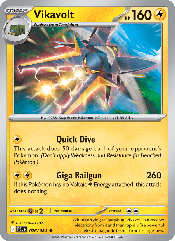 Vikavolt 026/084 Pitch Black Pokémon card - Regular