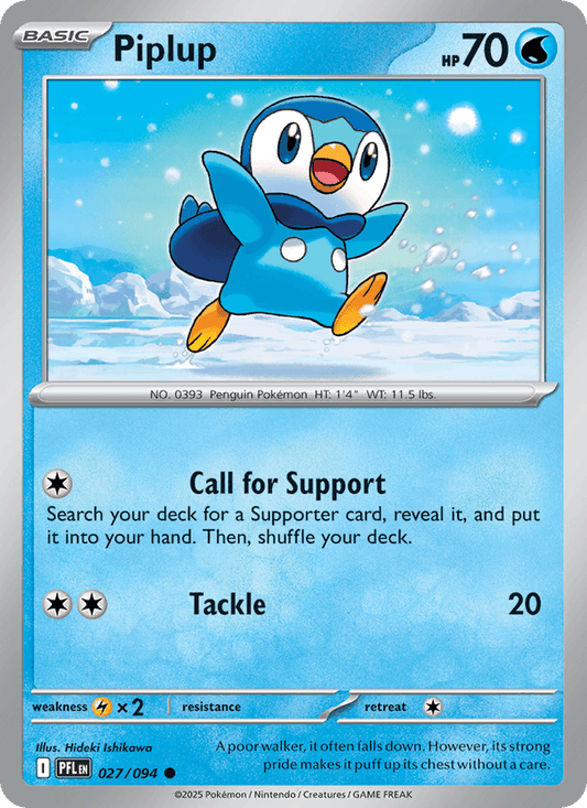 Piplup 027/094 Phantasmal Flames Pokémon TCG Regular