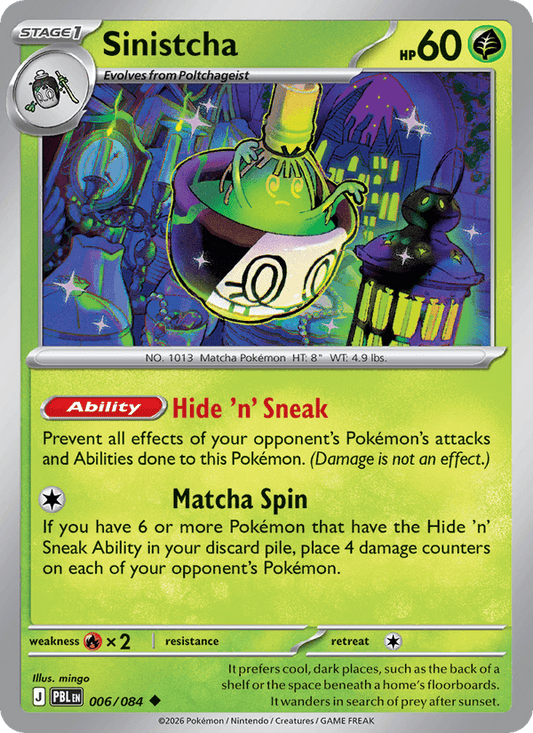 Sinistcha 006/084 Pitch Black Pokémon card - Regular
