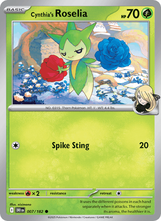 Cynthia's Roselia 007/182 Destined Rivals Pokémon TCG Regular