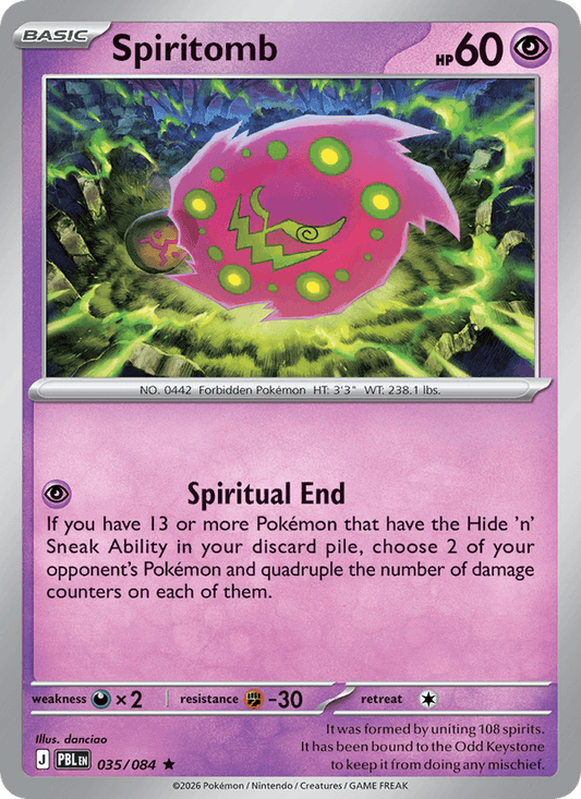 Spiritomb 035/084 Pitch Black Pokémon card - Regular