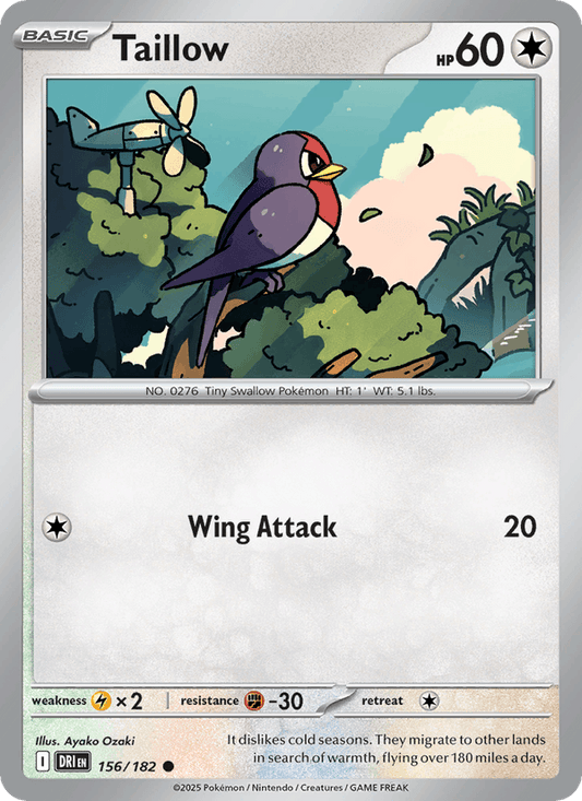 Taillow 156/182 Destined Rivals Pokémon TCG Regular