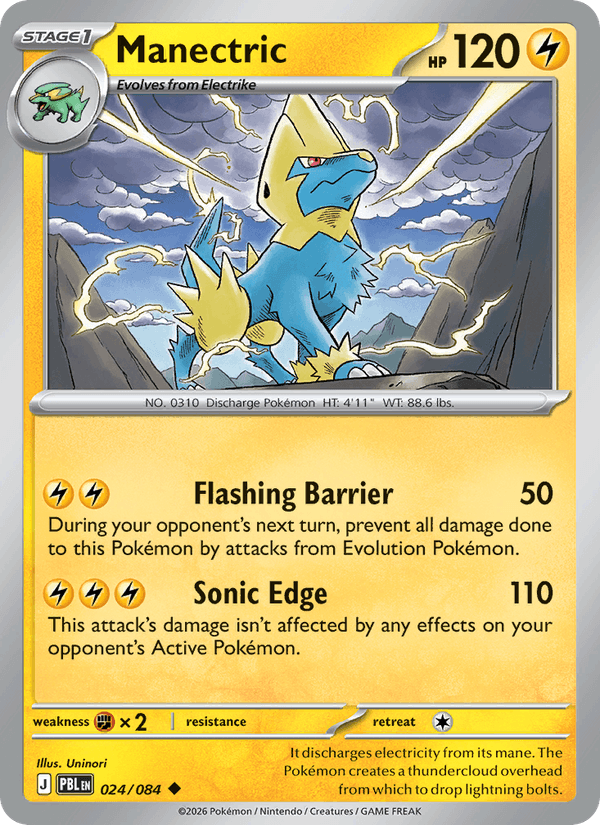 Manectric 024/084 Pitch Black Pokémon card - Reverse Holo