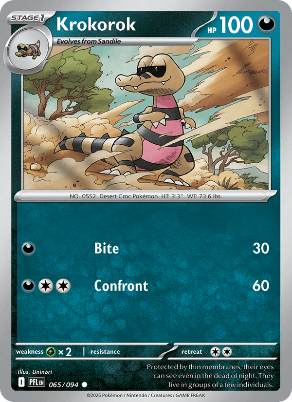Krokorok 065/094 Phantasmal Flames Pokémon TCG Regular