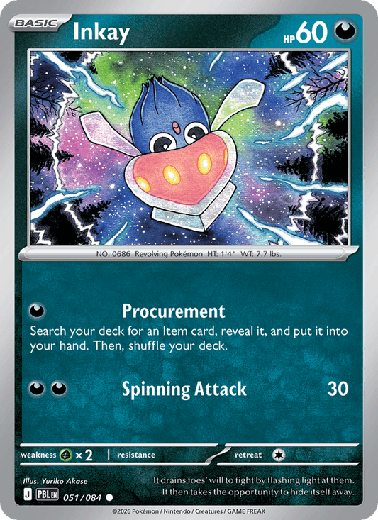 Inkay 051/084 Pitch Black Pokémon card - Reverse Holo