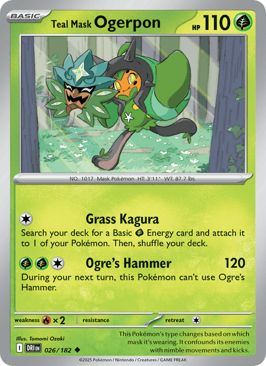 Teal Mask Ogerpon 026/182 Destined Rivals Pokémon TCG Regular