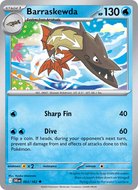 Barraskewda 063/182 Destined Rivals Pokémon TCG Regular
