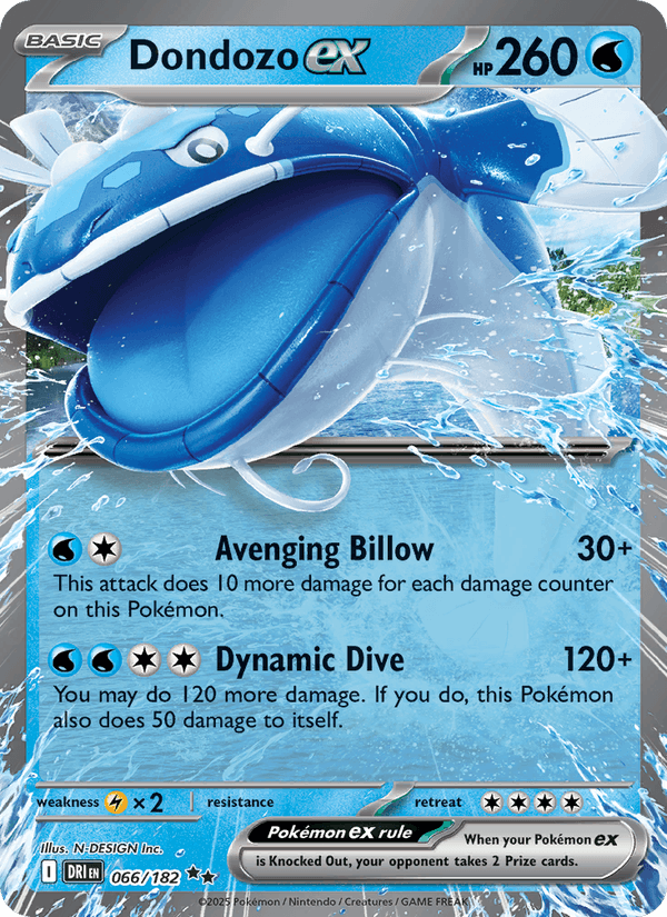 Dondozo ex 066/182 Destined Rivals Pokémon TCG Holo