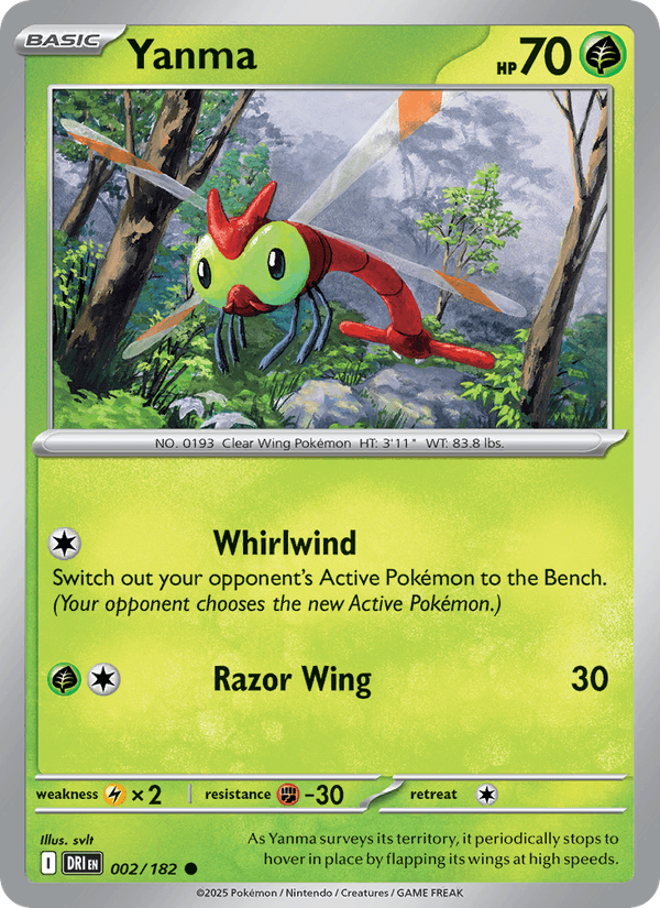 Yanma 002/182 Destined Rivals Pokémon TCG Regular