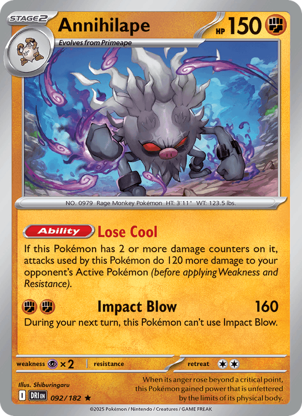 Annihilape 092/182 Destined Rivals Pokémon TCG Holo