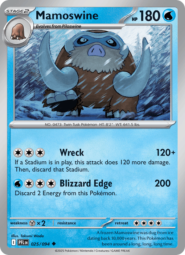 Mamoswine 025/094 Phantasmal Flames Pokémon TCG Regular