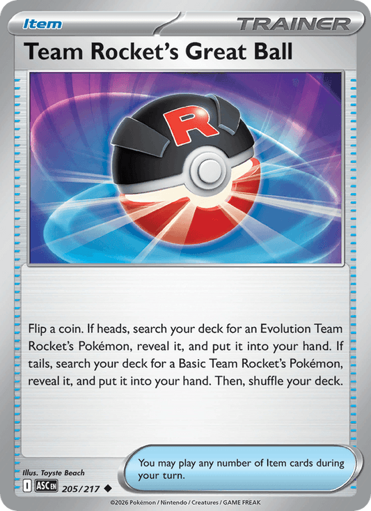 Team Rocket's Great Ball 205/217 Pokémon Ascended Heroes Regular
