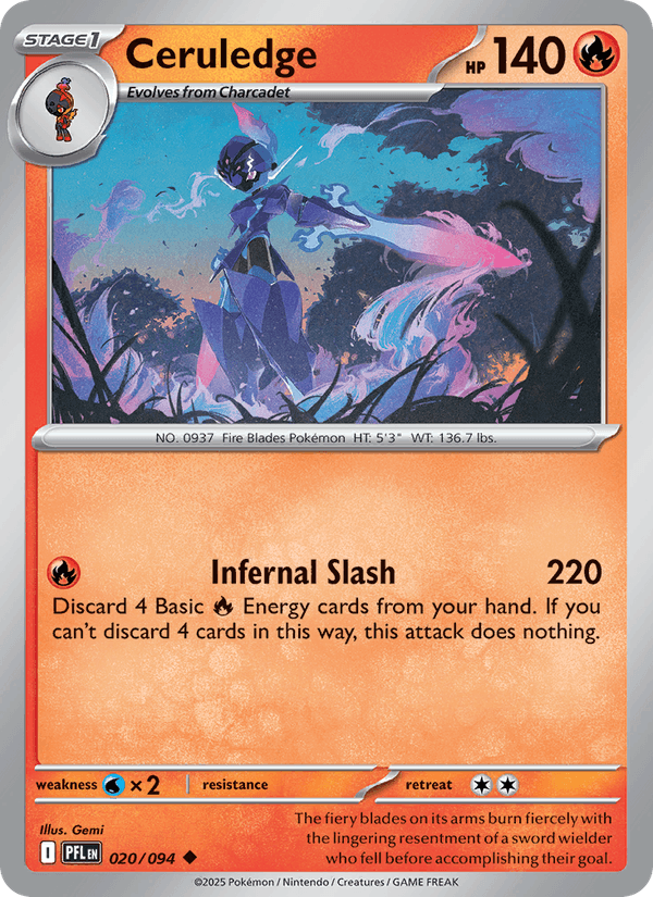 Ceruledge 020/094 Phantasmal Flames Pokémon TCG Regular