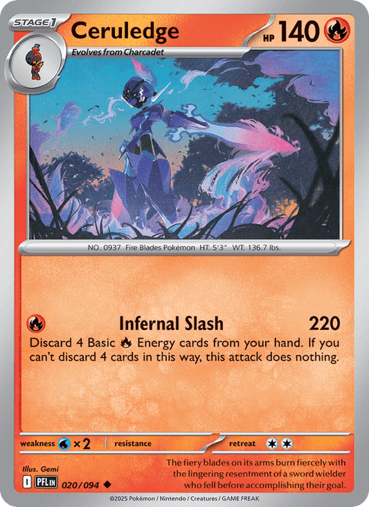 Ceruledge 020/094 Phantasmal Flames Pokémon TCG Regular