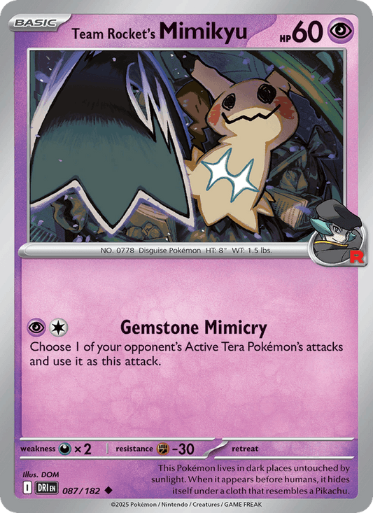 Team Rocket's Mimikyu 087/182 Destined Rivals Pokémon TCG Regular