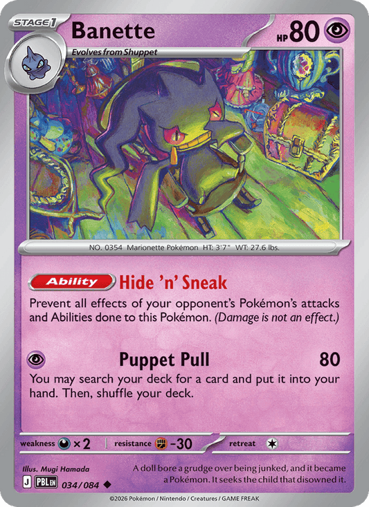 Banette 034/084 Pitch Black Pokémon card - Regular