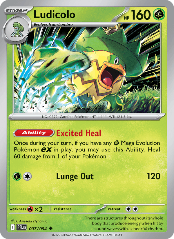 Ludicolo 007/094 Phantasmal Flames Pokémon TCG Regular