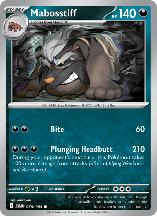 Mabosstiff 058/084 Pitch Black Pokémon card - Regular