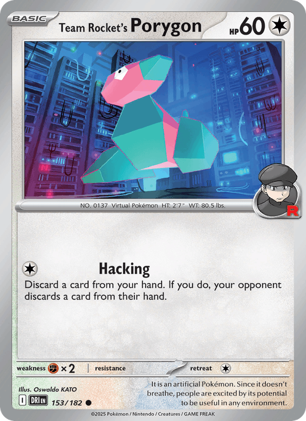 Team Rocket's Porygon 153/182 Destined Rivals Pokémon TCG Regular