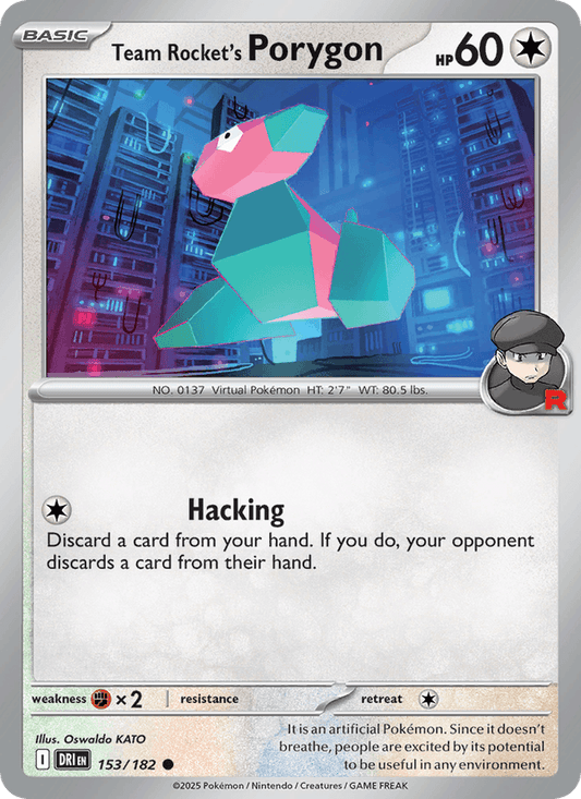 Team Rocket's Porygon 153/182 Destined Rivals Pokémon TCG Regular