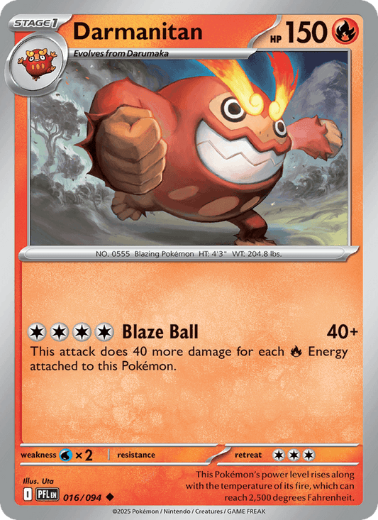 Darmanitan 016/094 Phantasmal Flames Pokémon TCG Regular