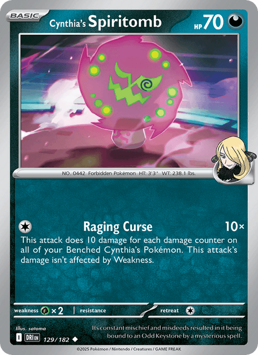 Cynthia's Spiritomb 129/182 Destined Rivals Pokémon TCG Regular