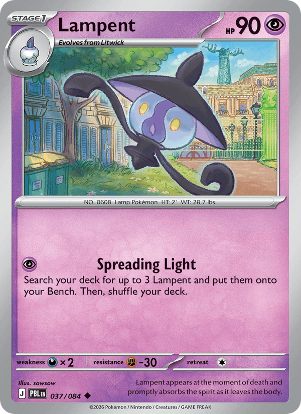 Lampent 037/084 Pitch Black Pokémon card - Regular