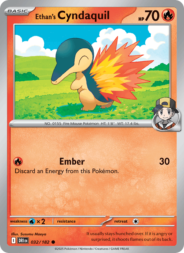Ethan's Cyndaquil 032/182 Destined Rivals Pokémon TCG Reverse Holo