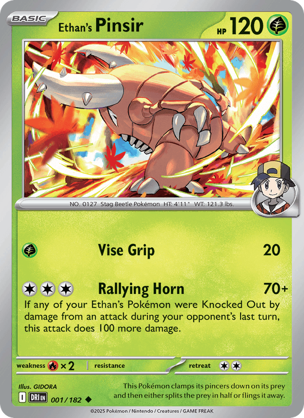 Ethan's Pinsir 001/182 Destined Rivals Pokémon TCG Regular