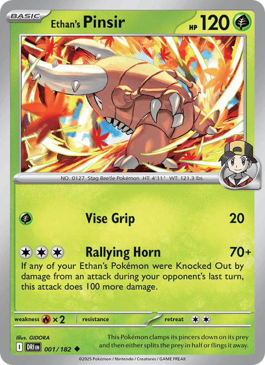 Ethan's Pinsir 001/182 Destined Rivals Pokémon TCG Regular