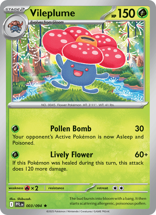 Vileplume 003/094 Phantasmal Flames Pokémon TCG Holo