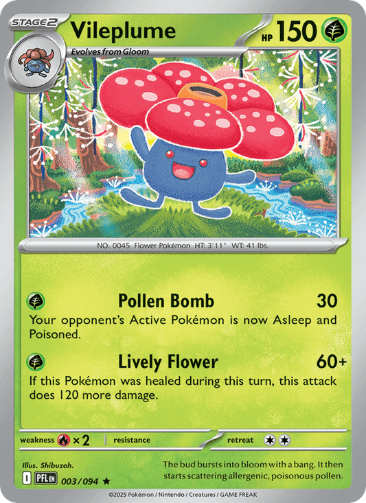 Vileplume 003/094 Phantasmal Flames Pokémon TCG Holo