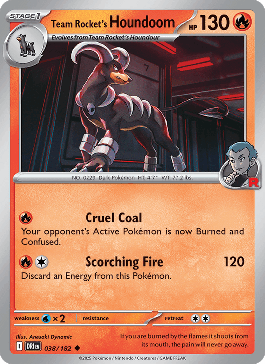 Team Rocket's Houndoom 038/182 Destined Rivals Pokémon TCG Regular