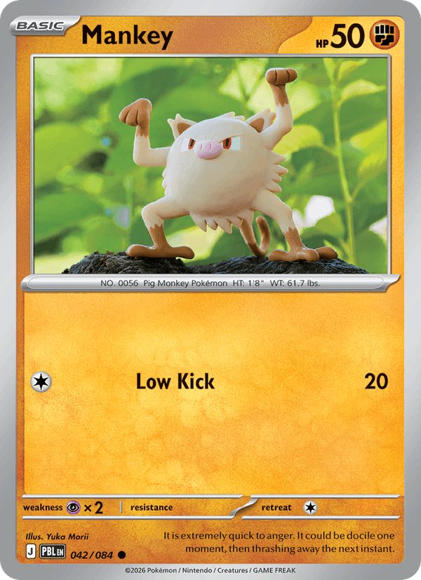 Mankey 042/084 Pitch Black Pokémon card - Reverse Holo